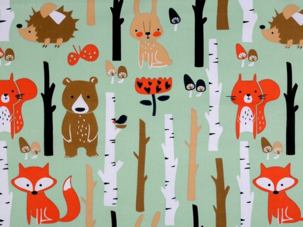 Baumwolle Kinderstoff Fuchs Wald