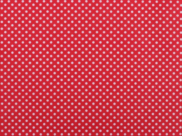 Baumwolle-Rot-Weiss-Dots-Punkte