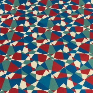 Baumwolle Mosaik weiss rot blau türkis