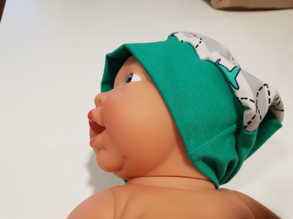 Baby Mütze Flugzeug grün