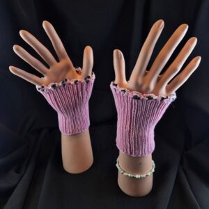 Stulpen gestrickt Unikat Merino Perlen